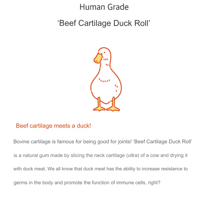 natural core Beef cartilage duck roll 65g